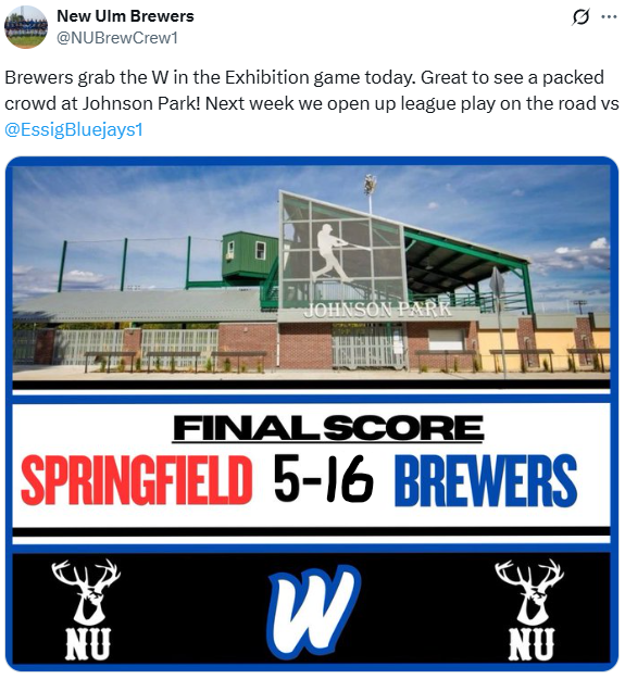 New Ulm Result Tweet