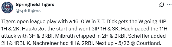 Searles Result Tweet