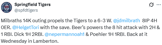 Searles Result Tweet