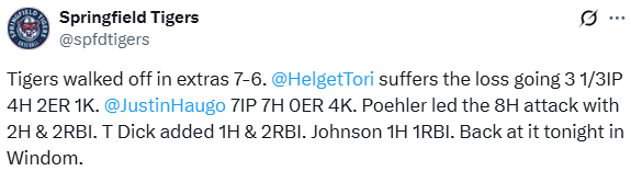 Lamberton Result Tweet