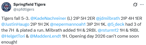 Lamberton Result Tweet