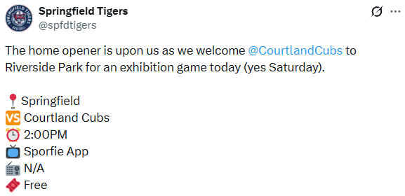 Courtland Game Tweet